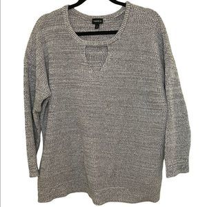Torrid Grey Keyhole Tunic Marl Knit Sweater Long Sleeves Size 2- 18/20